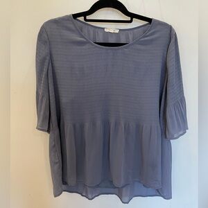 Pleione Smocked Babydoll Blouse Top with Tank Top